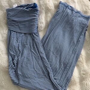 Cotton On Blue & White Striped Boot Cut Jumpsuit